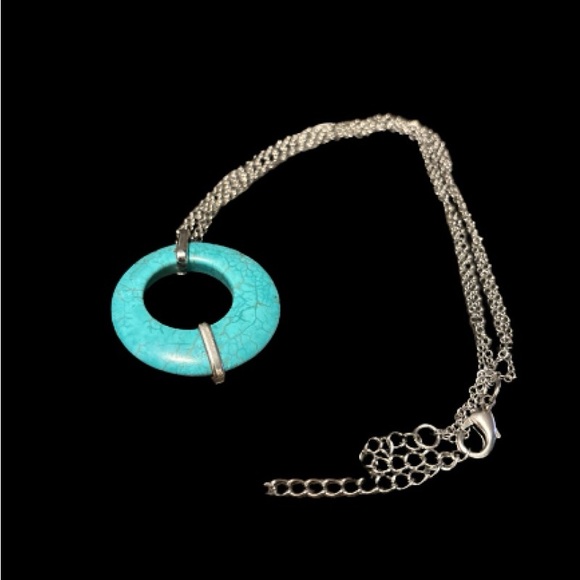 Vintage Signed Coolie Lee Turquoise Necklace 18” Chain - non/ binary - Picture 6 of 8